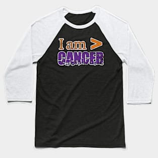 Cancer is Less Than Me distressed Baseball T-Shirt